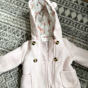 Blush pink baby girl coat